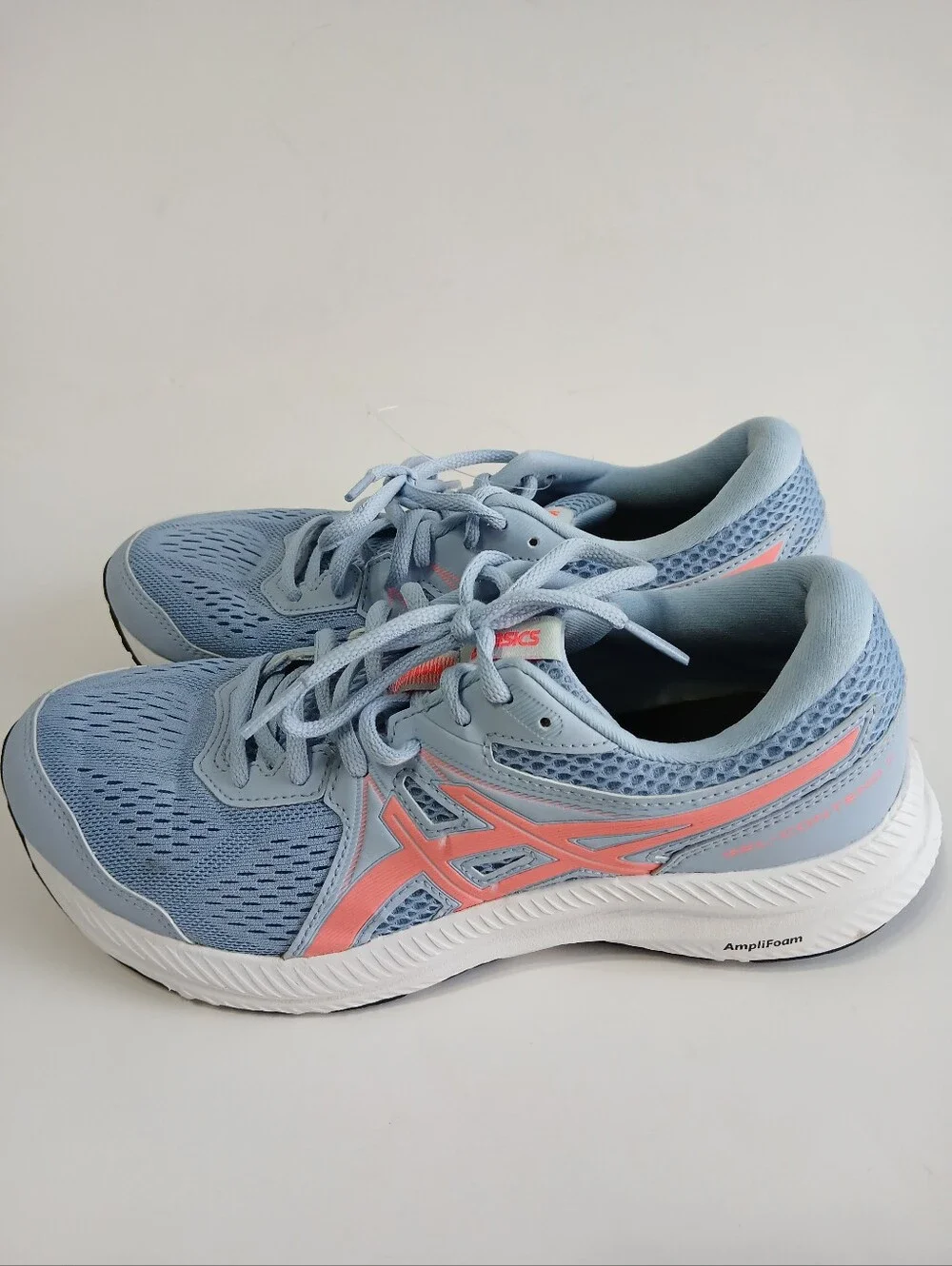 Asics Light Blue Running Sneakers with Coral Accents - Picture 5 of 11